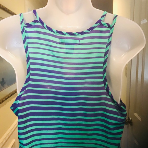 Pinky - Lady green/blue striped camisole, Size: M - Picture 4 of 5